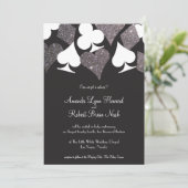 Destiny Vegas Bruiloft Nodig Faux Zilveren Glitter Kaart (Staand voorkant)