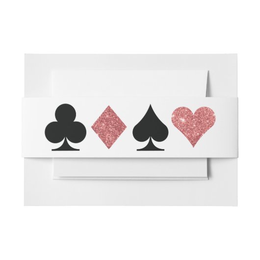 Destiny Vegas Invite Roos Gouden Glitter Bellyband Uitnodigingen Wikkel (Voorkant Voorbeeld)