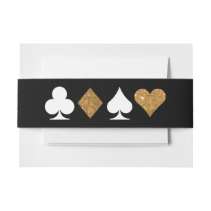 Destiny Vegas Nodig Faux Gold Glitter Bellyband ui Uitnodigingen Wikkel