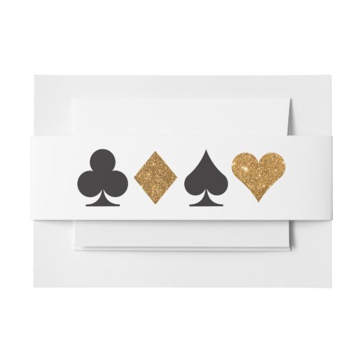 Destiny Vegas Nodig Faux Gold Glitter Bellyband ui Uitnodigingen Wikkel (Voorkant Voorbeeld)