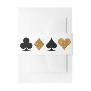 Destiny Vegas Nodig Faux Gold Glitter Bellyband ui Uitnodigingen Wikkel