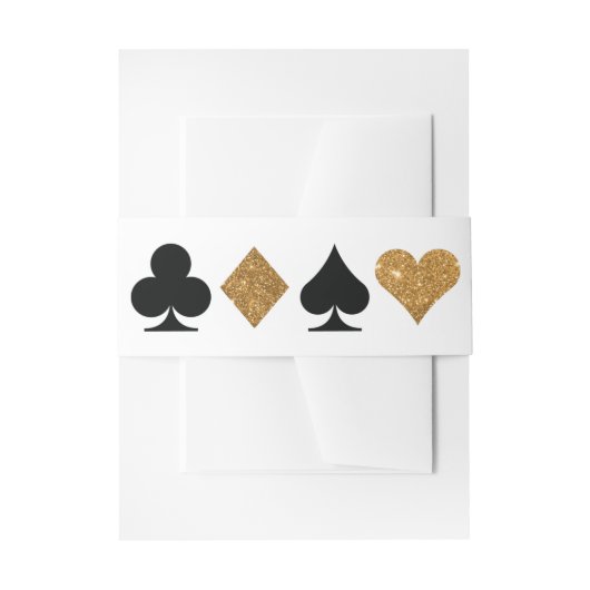 Destiny Vegas Nodig Faux Gold Glitter Bellyband ui Uitnodigingen Wikkel (Voorkant Voorbeeld)
