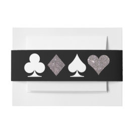 Destiny Vegas Nodig Faux Silver Glitter Bellyband Uitnodigingen Wikkel