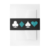 Destiny Vegas nodigt Blauwgroen glitter uit Uitnodigingen Wikkel (Voorkant Voorbeeld)