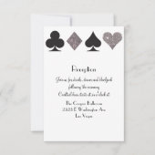 Destiny Vegas Reception Faux Silver Glitter Kaart (Voorkant)