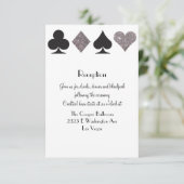 Destiny Vegas Reception Faux Silver Glitter Kaart (Staand voorkant)