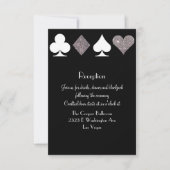 Destiny Vegas Reception Faux Silver Glitter Kaart (Voorkant)