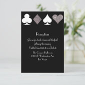 Destiny Vegas Reception Faux Silver Glitter Kaart (Staand voorkant)