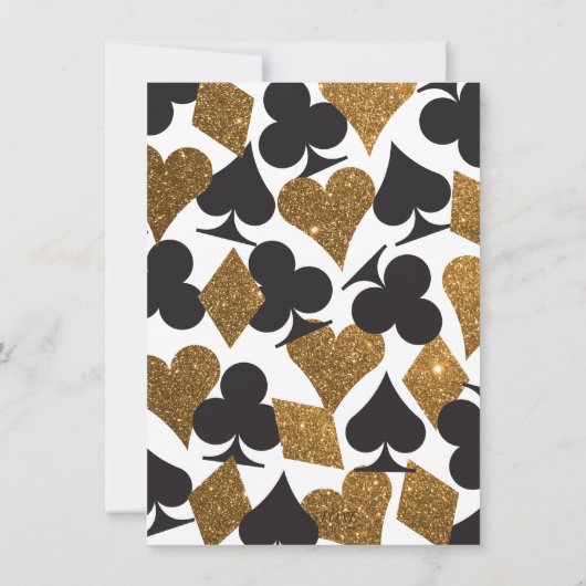 Destiny Vegas repetitie diner Faux Gold Glitter Kaart (Achterkant)