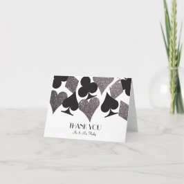Destiny Vegas Thank You Card Faux Silver Glitter Bedankkaart