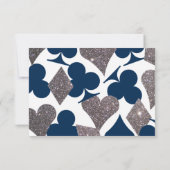 Destiny Vegas Trouwantwoord Kaart Navy Blue Silver (Achterkant)