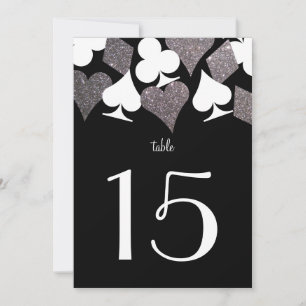 Destiny Vegas Wedding Receptie Zilveren Tafelnumme Kaart