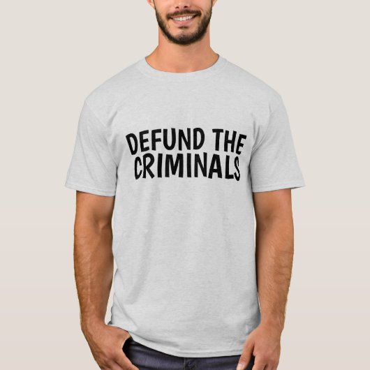 DESTITUEER DE CRIMINELEN T-SHIRT (Voorkant)