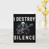 Destroy Silence Ghost Guitar Funny Guitar Kaart (Gele Bloem)