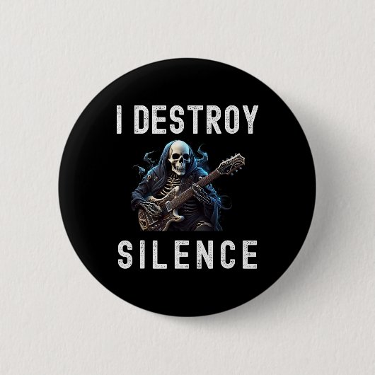 Destroy Silence Ghost Guitar Funny Guitar Ronde Button 5,7 Cm (Voorkant)