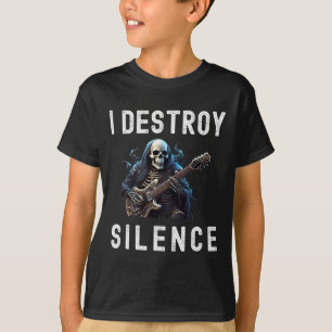 Destroy Silence Ghost Guitar Funny Guitar T-shirt