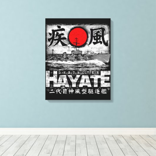 Destroyer Hayate Canvas Afdruk (Insitu (Houten vloer))