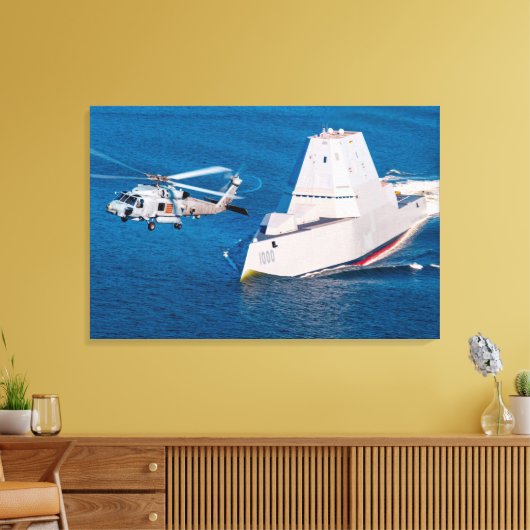 DESTROYER MET GIDDELDE MISSIE - DDG-1000 24x36 Canvas Afdruk (Insitu (Woonkamer))