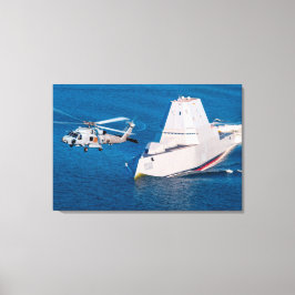 DESTROYER MET GIDDELDE MISSIE - DDG-1000 24x36 Canvas Afdruk