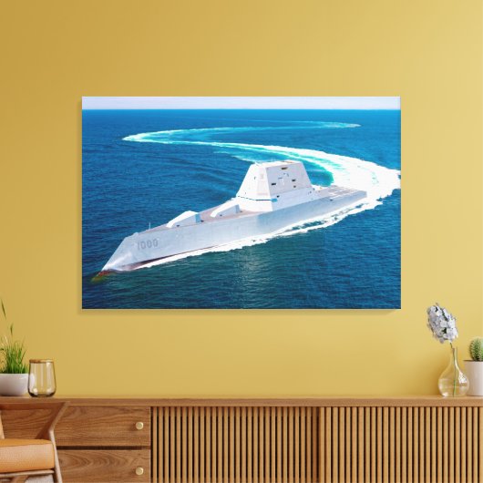 DESTROYER MET GIDDELDE MISSIE - DDG-1000 24x36 Canvas Afdruk (Insitu (Woonkamer))