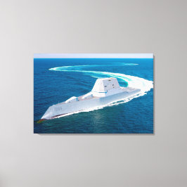 DESTROYER MET GIDDELDE MISSIE - DDG-1000 24x36 Canvas Afdruk