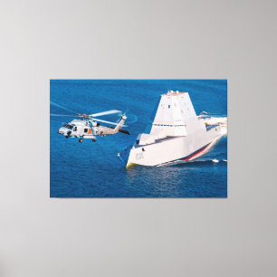 DESTROYER MET GIDDELDE MISSIE - DDG-1000 40x60 Canvas Afdruk
