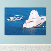 DESTROYER MET GIDDELDE MISSIE - DDG-1000 40x60 Canvas Afdruk (Insitu (Houten vloer))