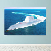 DESTROYER MET GIDDELDE MISSIE - DDG-1000 40x60 Canvas Afdruk (Insitu (Houten vloer))