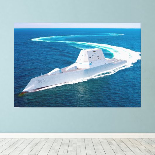 DESTROYER MET GIDDELDE MISSIE - DDG-1000 40x60 Canvas Afdruk (Insitu (Houten vloer))
