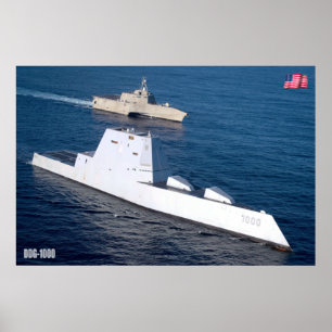 DESTROYER MET GIDDELDE MISSIE - DDG-1000 POSTER
