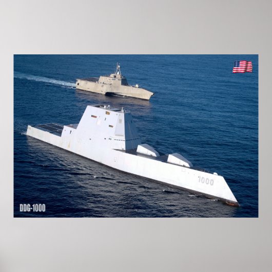 DESTROYER MET GIDDELDE MISSIE - DDG-1000 POSTER (Voorkant)