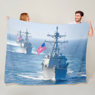 DESTROYER MET GIDDELDE MISSIE - DDG-102 FLEECE DEKEN
