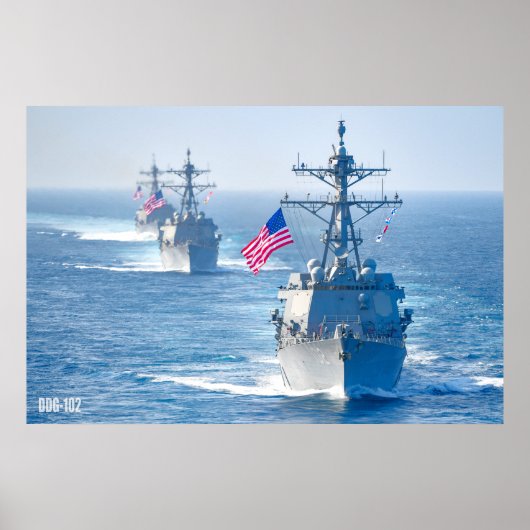 DESTROYER MET GIDDELDE MISSIE - DDG-102 POSTER (Voorkant)