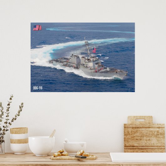 DESTROYER MET GIDDELDE MISSIE - DDG-110 POSTER (Keuken)