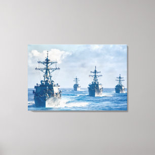 DESTROYER MET GIDDELDE MISSIE - DDG-59 24x36 Canvas Afdruk