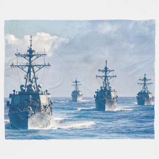 DESTROYER MET GIDDELDE MISSIE - DDG-59 FLEECE DEKEN (Voorkant (Horizontaal))