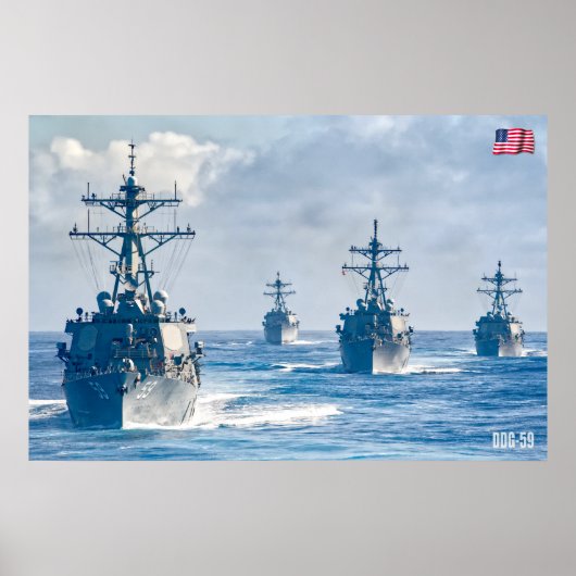 DESTROYER MET GIDDELDE MISSIE - DDG-59 POSTER (Voorkant)