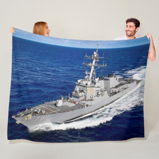 DESTROYER MET GIDDELDE MISSIE - DDG-79 FLEECE DEKEN (In situ)