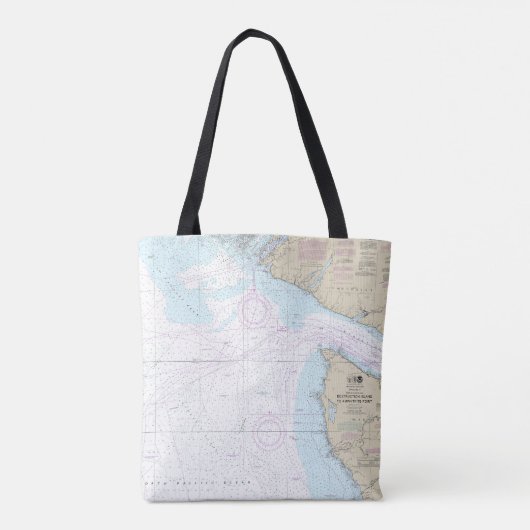 Destruction Island to Amphitrite Point Chart 18480 Tote Bag (Achterkant)