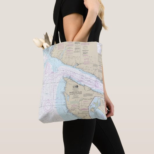 Destruction Island to Amphitrite Point Chart 18480 Tote Bag (Dichtbij)