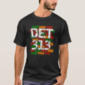DET 313 Detroit Area Code Graffiti T-shirt (Voorkant)