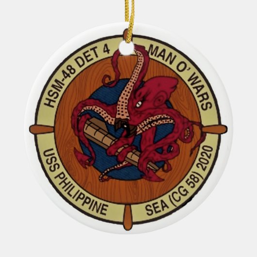 Det 4 Kerstmis op Zee Keramisch Ornament (Voorkant)