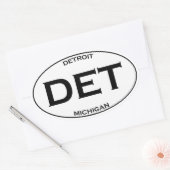 DET - Detroit, Michigan Ovale Sticker (Envelop)