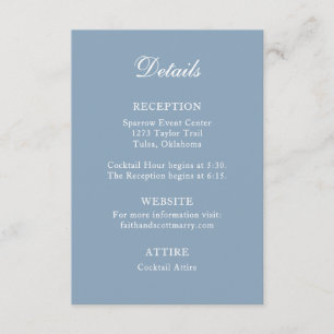 Detail behuizing Kaart Dusty Blue bruiloft Kaart