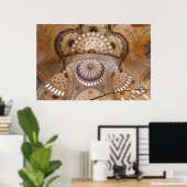 Detail Blauwe Moskee Plafond Poster (Thuiskantoor)