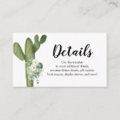 Detail Cactus White Flowers Taco over Love Informatiekaartje (Voorkant)