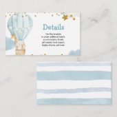 Detail Card Blue Hot Air Ballon Oerwoud Animals Informatiekaartje (Voorkant / Achterkant)