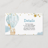 Detail Card Blue Hot Air Ballon Oerwoud Animals Informatiekaartje (Voorkant)