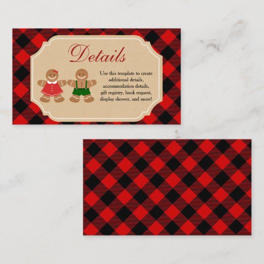 Detail Card Gingerbrood Holiday Cookie Informatiekaartje (Voorkant / Achterkant)