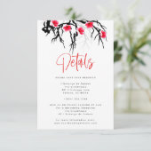 Detail Kaart japans bloesem tak bloemig (Staand voorkant)